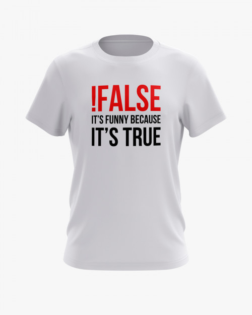 Футболка чоловіча з написом !False = True Футболка чоловіча з написом !False = True
