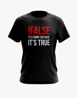 Футболка чоловіча з написом !False = True