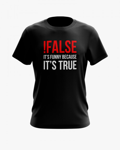 Футболка чоловіча з написом !False = True Футболка чоловіча з написом !False = True