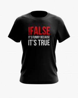 Футболка чоловіча з написом !False = True