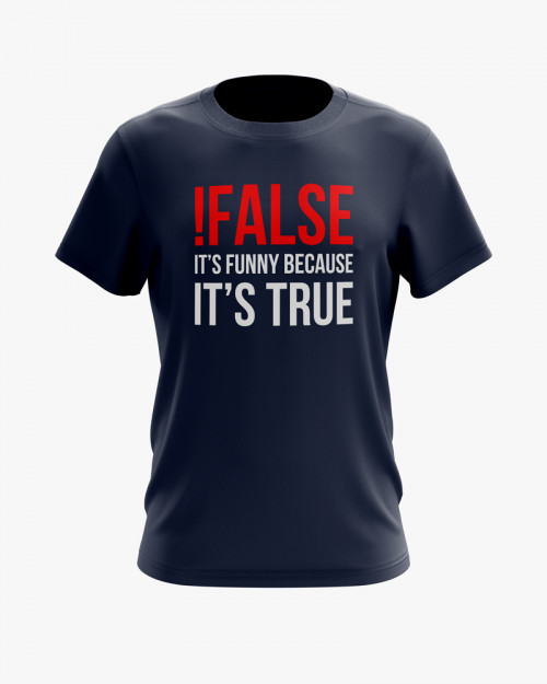 Футболка чоловіча з написом !False = True Футболка чоловіча з написом !False = True