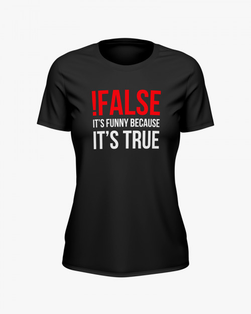 Футболка жіноча з написом !False = True Футболка жіноча з написом !False = True