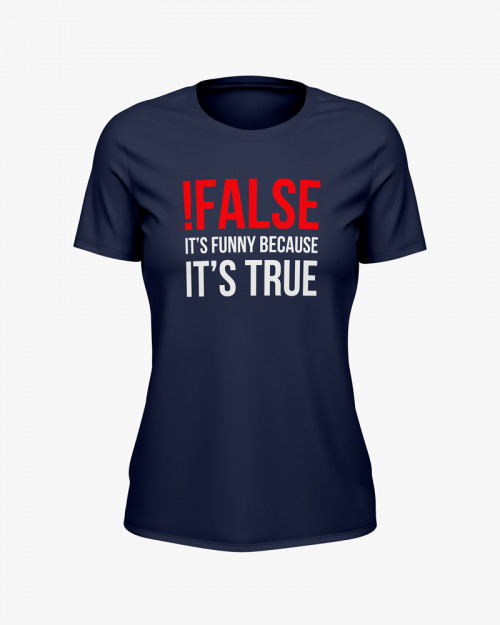Футболка жіноча з написом !False = True Футболка жіноча з написом !False = True