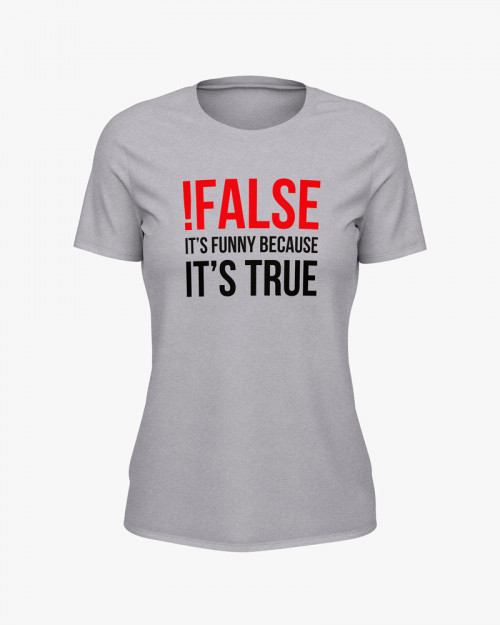 Футболка жіноча з написом !False = True Футболка жіноча з написом !False = True