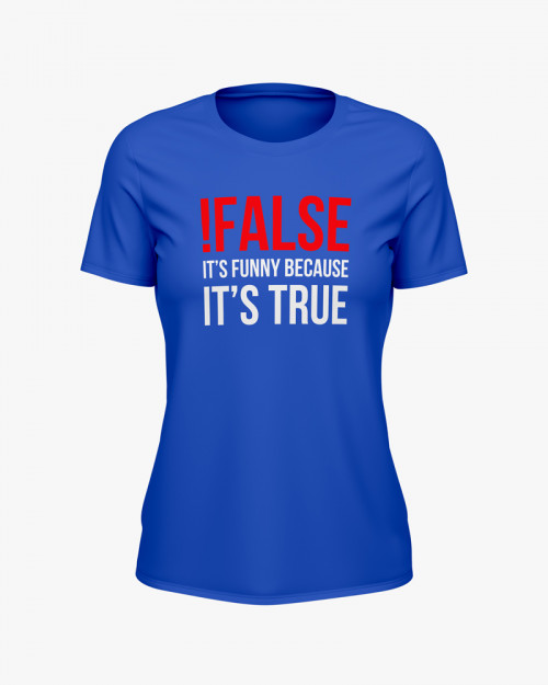 Футболка жіноча з написом !False = True Футболка жіноча з написом !False = True