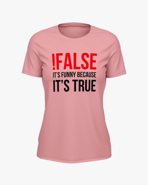 Футболка жіноча з написом !False = True Футболка жіноча з написом !False = True