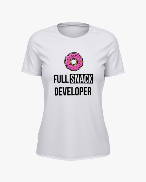 Футболка жіноча з принтом Full snack developer Футболка жіноча з принтом Full snack developer