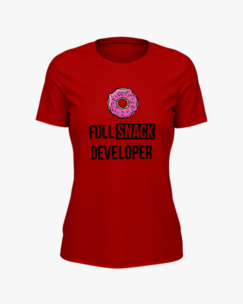 Футболка жіноча з принтом Full snack developer Футболка жіноча з принтом Full snack developer