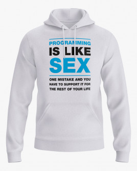 Худі чоловічий з написом Programming is like sex