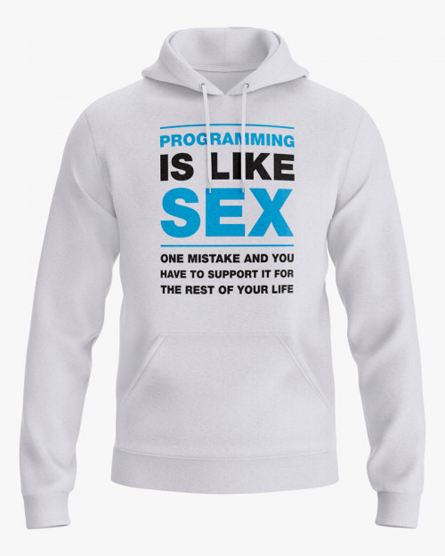 Худі чоловічий з написом Programming is like sex Худі чоловічий з написом Programming is like sex