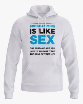 Худі жіночий з написом Programming is like sex
