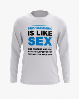 Світшот чоловічий з написом Programming is like sex