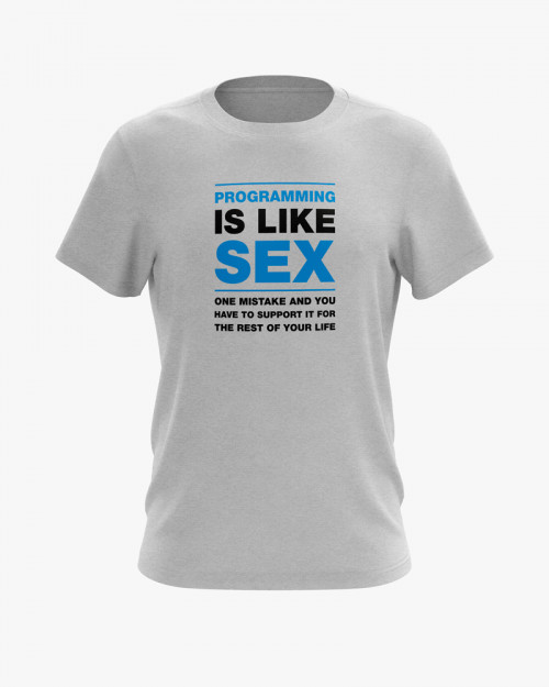 Футболка чоловіча з написом Programming is like sex Футболка чоловіча з написом Programming is like sex