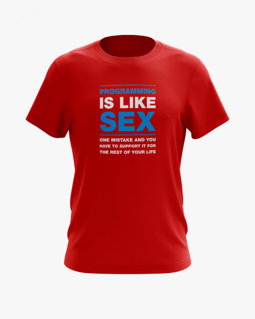Футболка чоловіча з написом Programming is like sex Футболка чоловіча з написом Programming is like sex