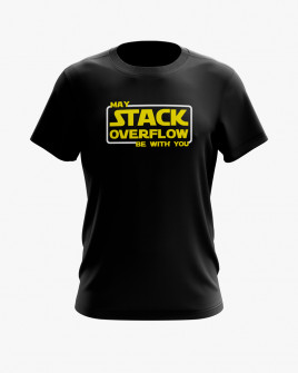 Футболка чоловіча з написом May Stackoverflow be with you