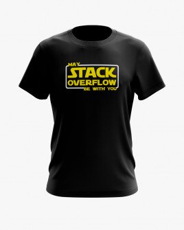 Футболка чоловіча з написом May Stackoverflow be with you