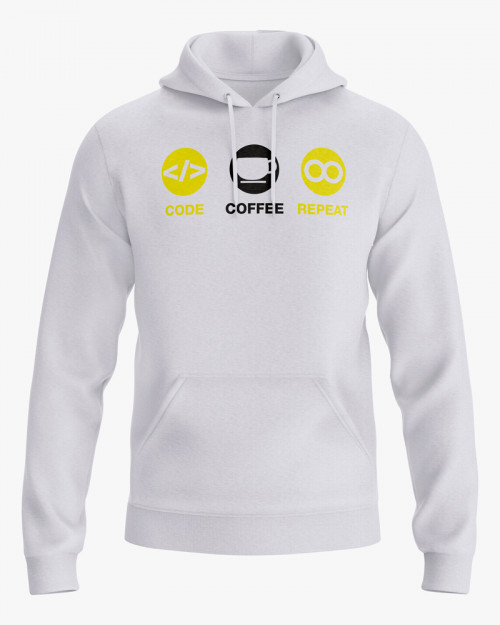 Худі чоловічий з принтом Code Coffee Repeat Худі чоловічий з принтом Code Coffee Repeat