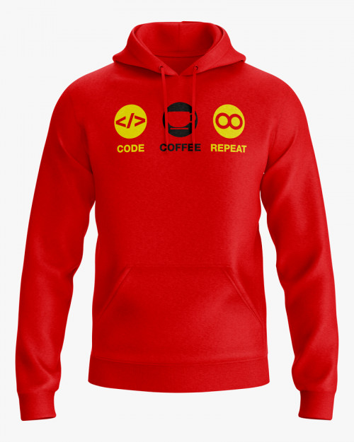 Худі чоловічий з принтом Code Coffee Repeat Худі чоловічий з принтом Code Coffee Repeat