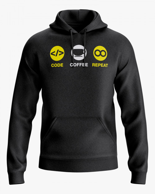 Худі жіночий з принтом Code Coffee Repeat Худі жіночий з принтом Code Coffee Repeat
