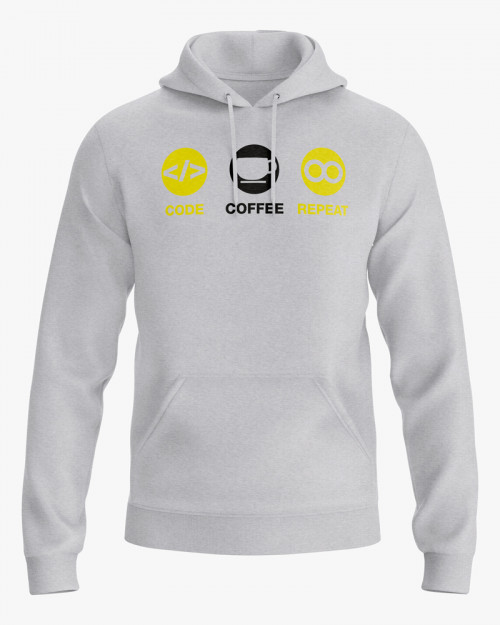 Худі жіночий з принтом Code Coffee Repeat Худі жіночий з принтом Code Coffee Repeat