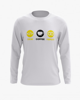 Світшот чоловічий з принтом Code Coffee Repeat