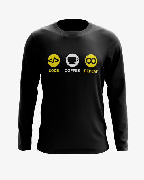 Світшот чоловічий з принтом Code Coffee Repeat Світшот чоловічий з принтом Code Coffee Repeat