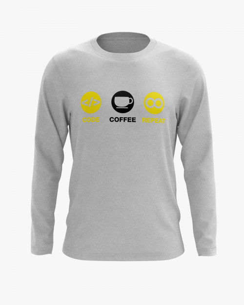 Світшот чоловічий з принтом Code Coffee Repeat Світшот чоловічий з принтом Code Coffee Repeat
