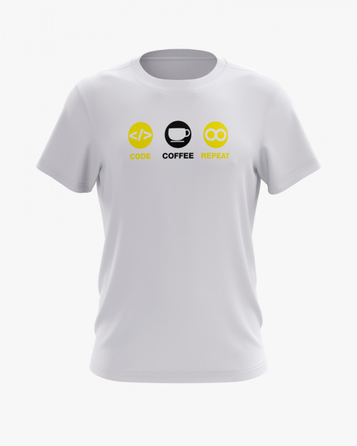 Футболка чоловіча з принтом Code Coffee Repeat Футболка чоловіча з принтом Code Coffee Repeat