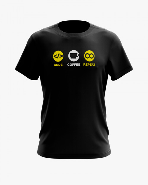 Футболка чоловіча з принтом Code Coffee Repeat Футболка чоловіча з принтом Code Coffee Repeat