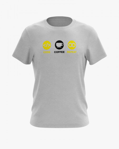 Футболка чоловіча з принтом Code Coffee Repeat Футболка чоловіча з принтом Code Coffee Repeat