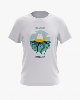Футболка чоловіча з принтом Frontend/Backend