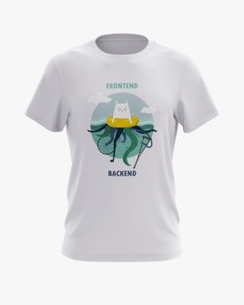 Футболка чоловіча з принтом Frontend/Backend
