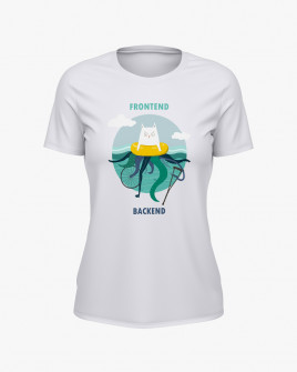 Футболка жіноча з принтом Frontend/Backend