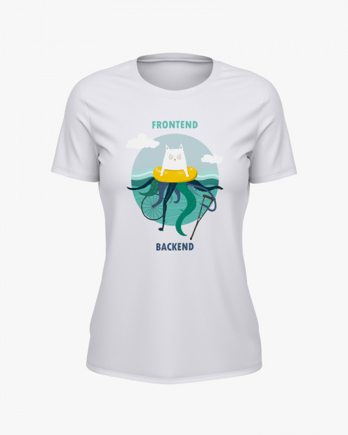 Футболка жіноча з принтом Frontend/Backend Футболка жіноча з принтом Frontend/Backend
