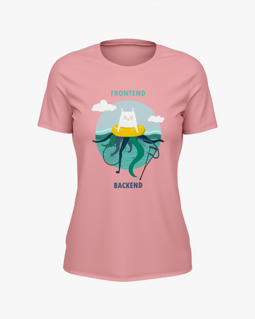 Футболка жіноча з принтом Frontend/Backend Футболка жіноча з принтом Frontend/Backend