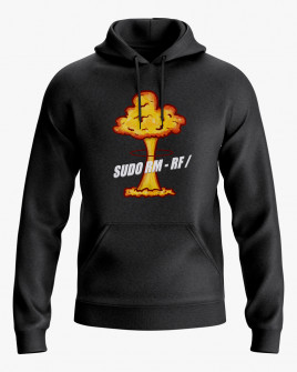 Худі чоловічий з написом SUDO RM -RF /