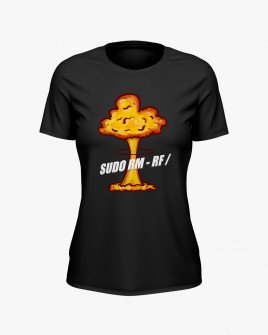 Футболка жіноча з написом SUDO RM -RF /
