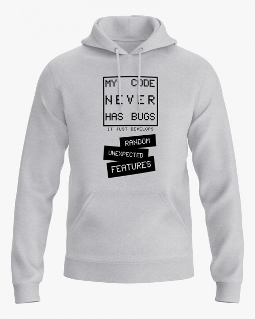 Худі чоловічий з надписом My code never has bugs Худі чоловічий з надписом My code never has bugs