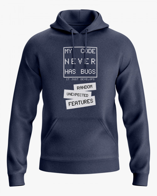 Худі жіночий з надписом My code never has bugs Худі жіночий з надписом My code never has bugs