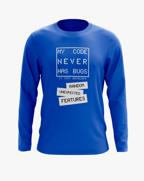 Світшот чоловічий з надписом My code never has bugs Світшот чоловічий з надписом My code never has bugs