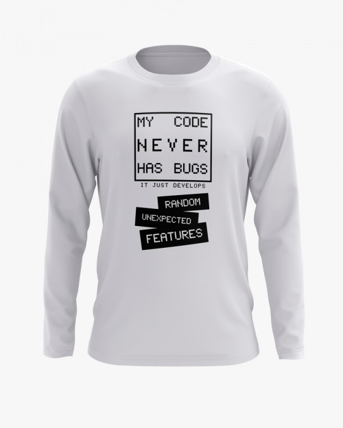 Світшот жіночий з надписом My code never has bugs Світшот жіночий з надписом My code never has bugs
