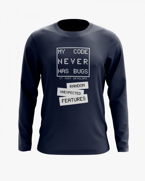Світшот жіночий з надписом My code never has bugs Світшот жіночий з надписом My code never has bugs