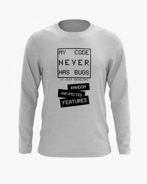 Світшот жіночий з надписом My code never has bugs Світшот жіночий з надписом My code never has bugs
