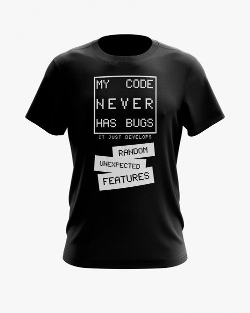 Футболка чоловіча з надписом My code never has bugs Футболка чоловіча з надписом My code never has bugs