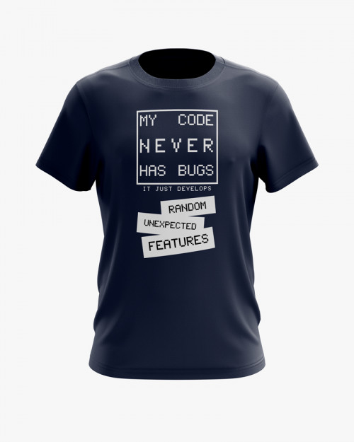 Футболка чоловіча з надписом My code never has bugs Футболка чоловіча з надписом My code never has bugs