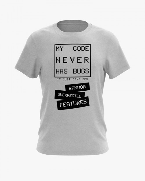 Футболка чоловіча з надписом My code never has bugs Футболка чоловіча з надписом My code never has bugs