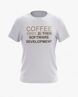 Футболка чоловіча з надписом Coffee first