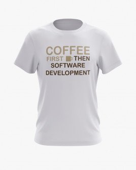 Футболка чоловіча з надписом Coffee first