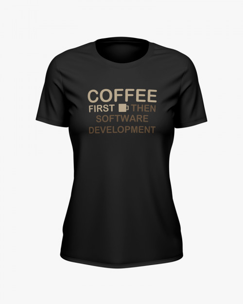 Футболка жіноча з надписом Coffee first Футболка жіноча з надписом Coffee first