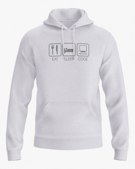 Худі чоловічий з принтом Eat Sleep Code